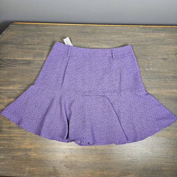 Love for Humanity Mini Skirt Women's Purple Black Polka Dot Skort Medium - Picture 2 of 8